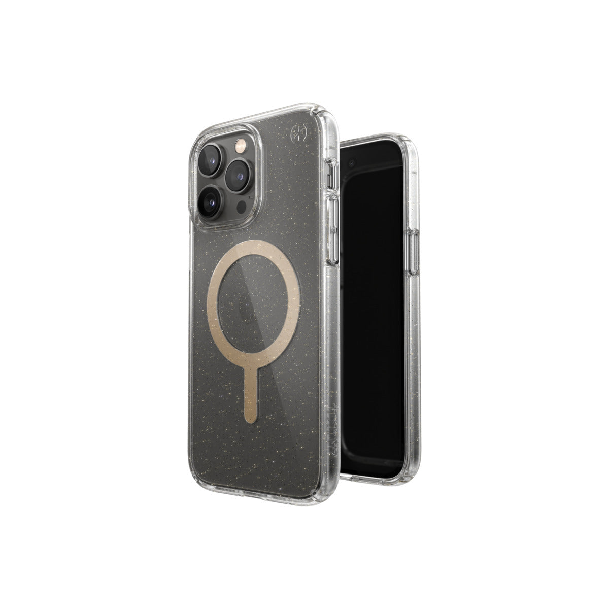 Speck – Presidio 2 iPhone 14 PRO MAX MagSafe tok - átlátszó/arany glitter - iSTYLE HU