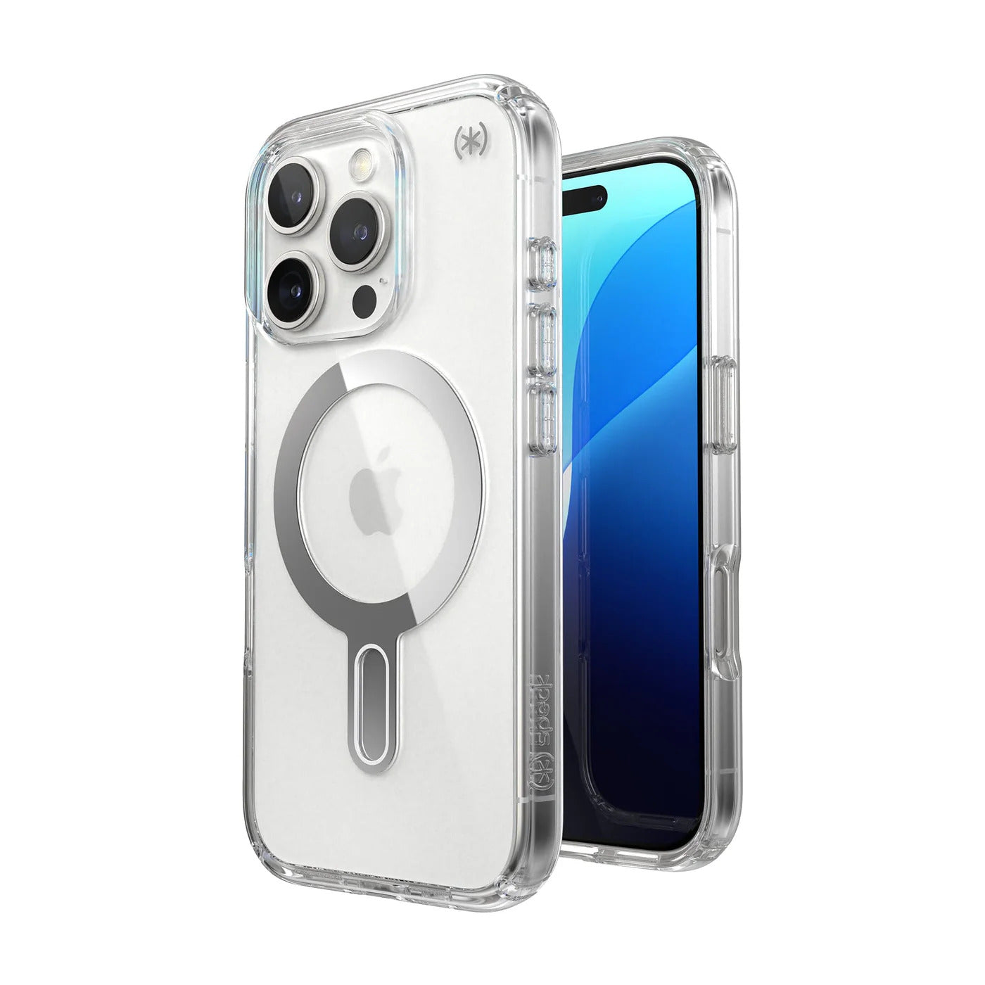 Speck Presidio + ClickLock tok iPhone 16 Pro-hoz — Átlátszó/Króm - iSTYLE HU