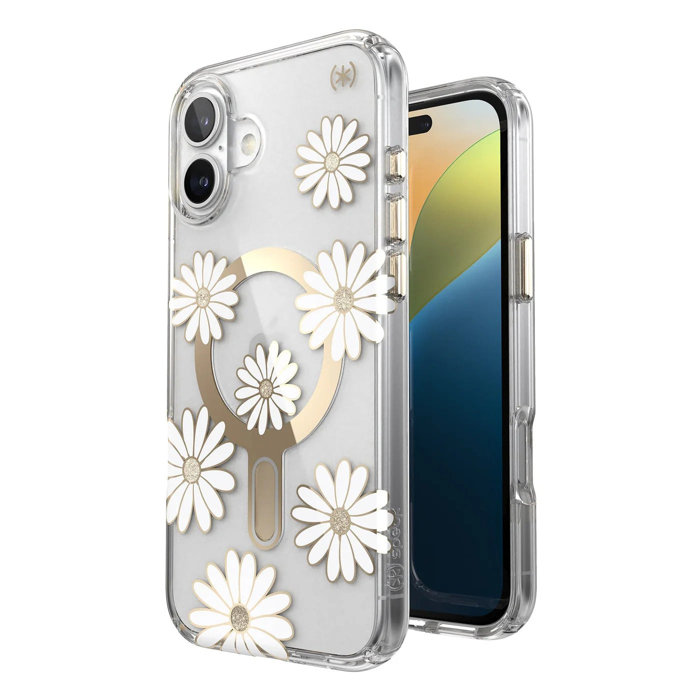Speck Presidio + ClickLock tok iPhone 16 Plus-hoz — Átlátszó/Arany - iSTYLE HU