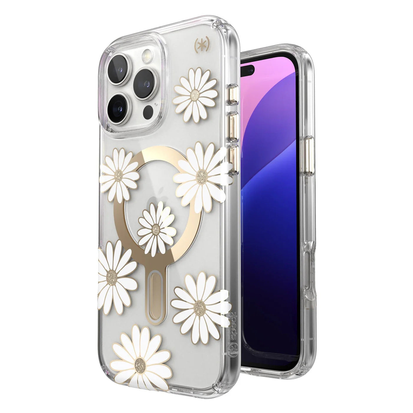 Speck Presidio + ClickLock tok iPhone 16 Pro Max-hoz — Átlátszó/Arany - iSTYLE HU