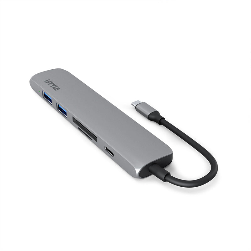iStyle 6in1 Aluminium Hub 8K with USB-C connector - space gray - iSTYLE HU