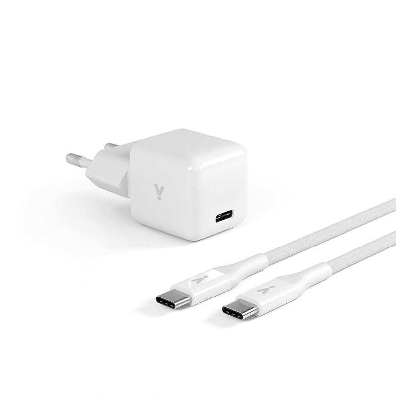 iSTYLE – 30 Wattos GaN töltő adapter és 1.2 m-es USB-C töltőkábel csomag - Fehér - iSTYLE HU
