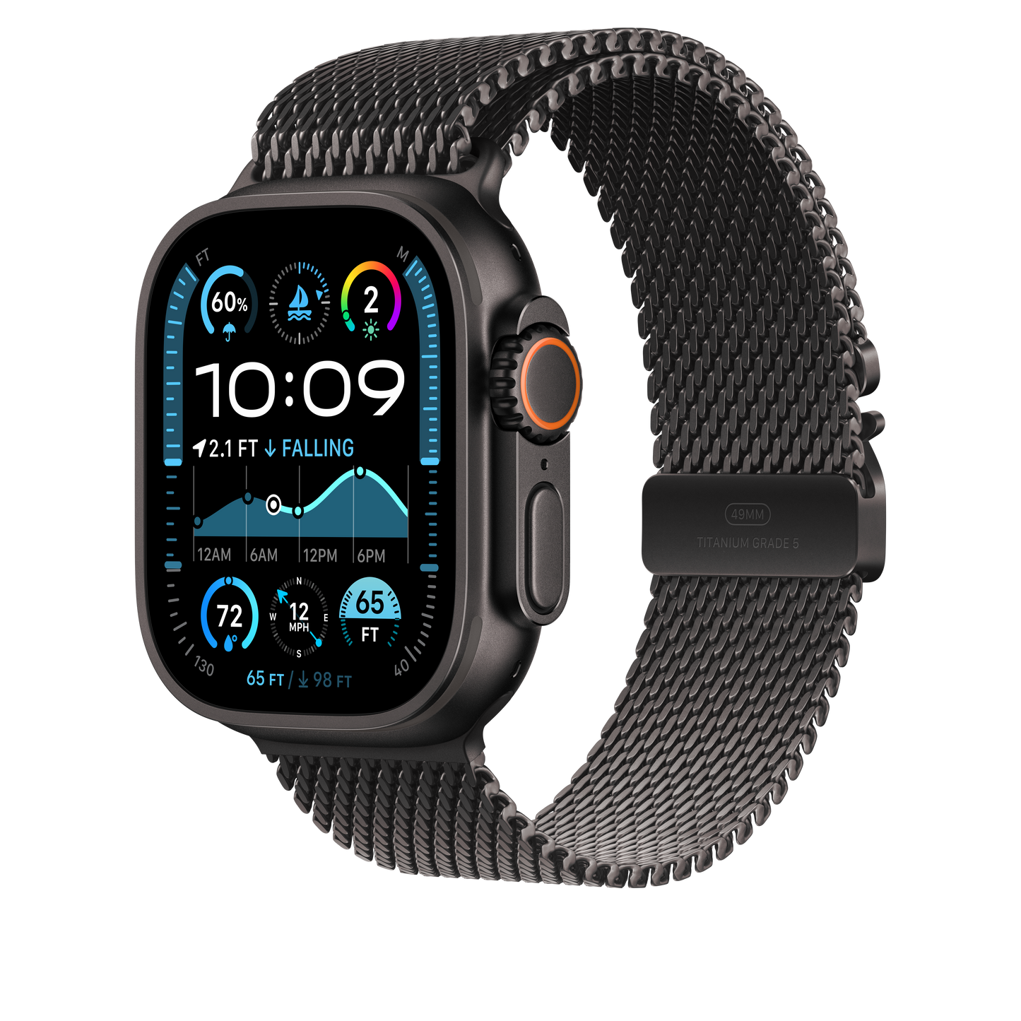 49mm fekete Titanium milánói szíj – Small - iSTYLE HU