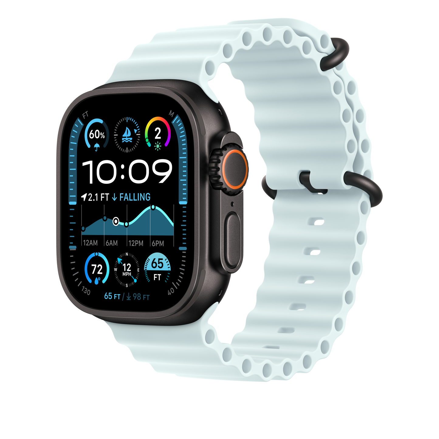 49mm gleccserkék óceán szíj – fekete – natúr titán - iSTYLE HU