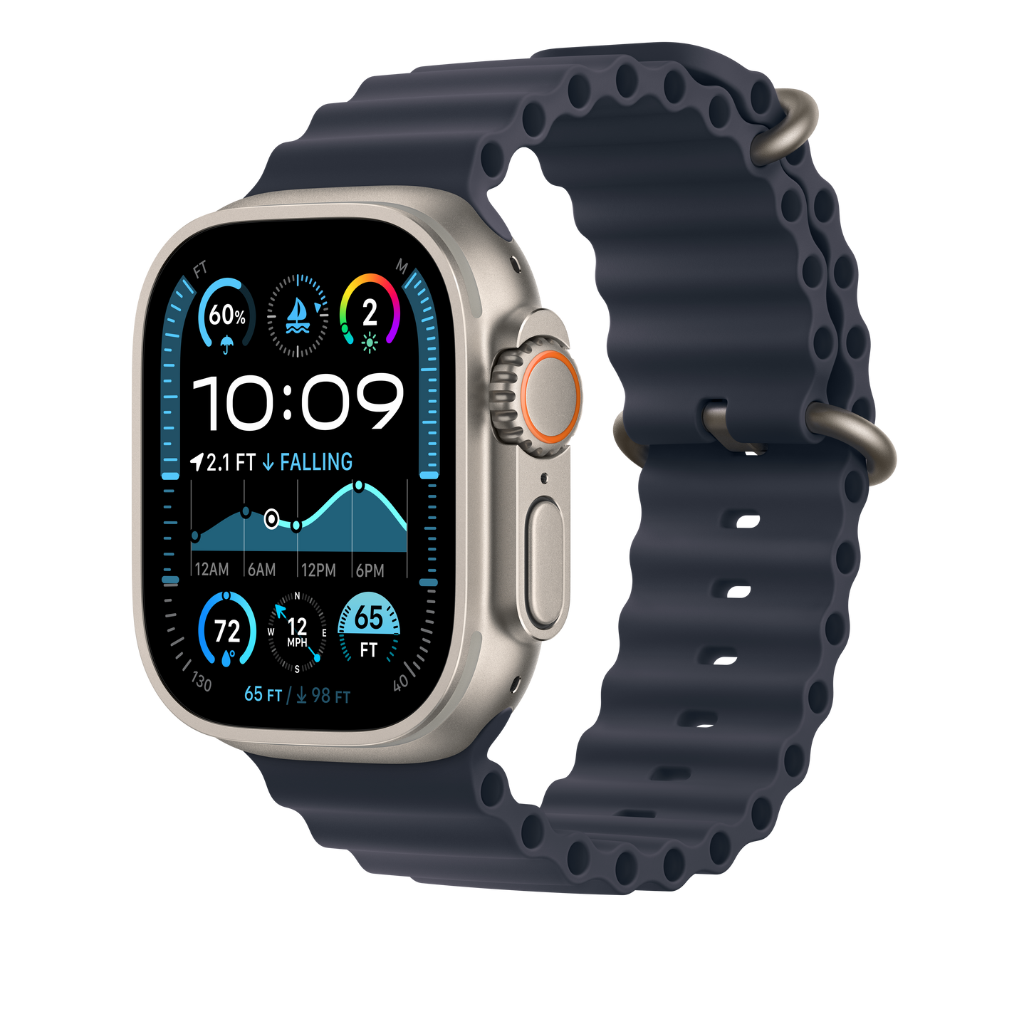 49mm tengerészkék óceán szíj – natúr titán Finish - iSTYLE HU