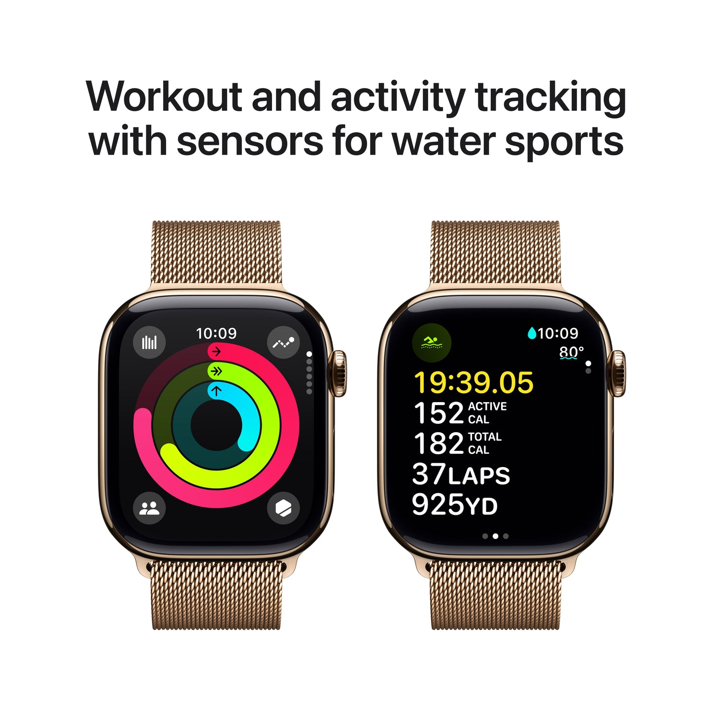 Apple Watch Series 10 GPS + cellás 42 mm-es arany titán tok arany Milanese hurokkal - iSTYLE HU