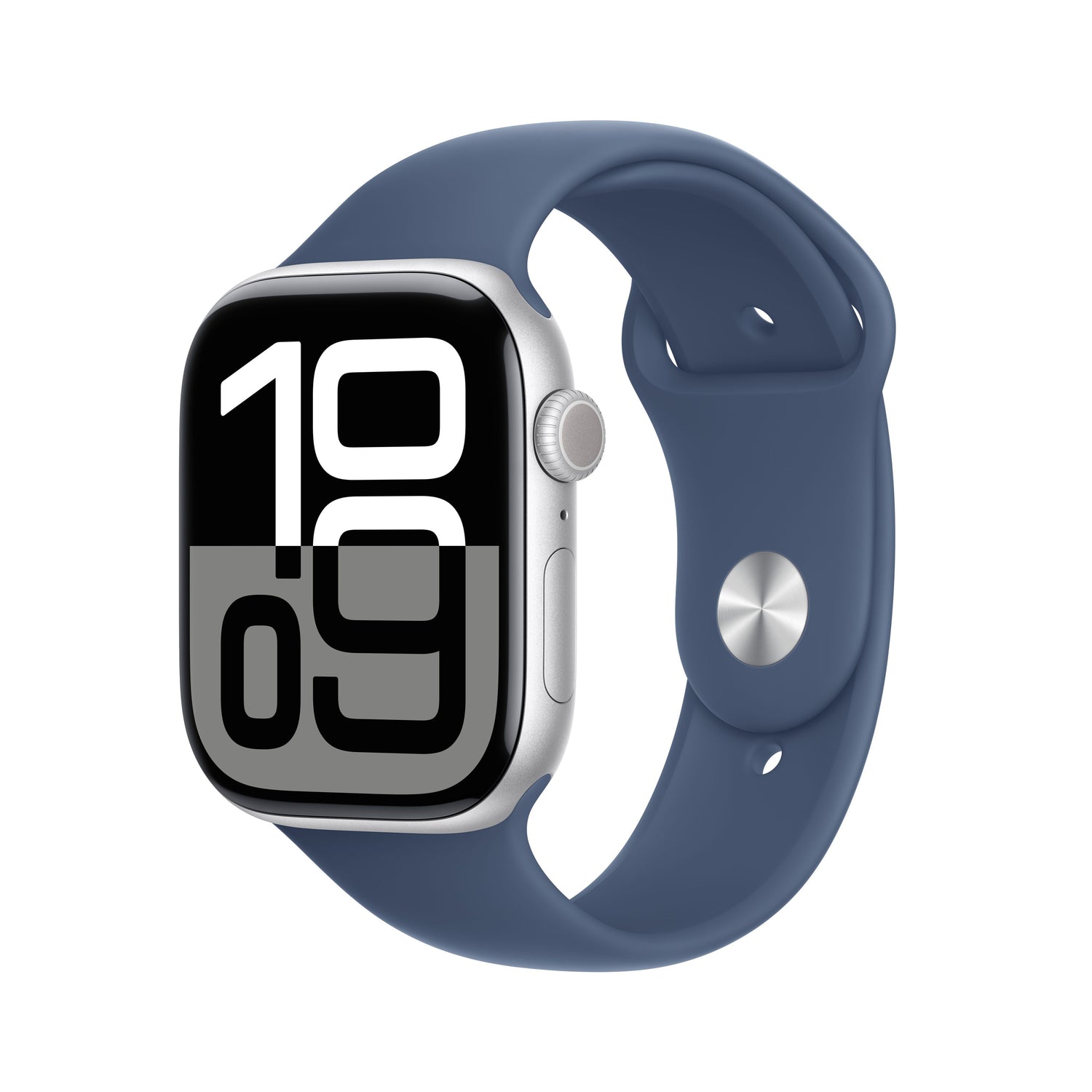 Apple Watch Series 10 GPS 46 mm-es ezüst alumínium tok farmer sportszíjjal - S/M - iSTYLE HU