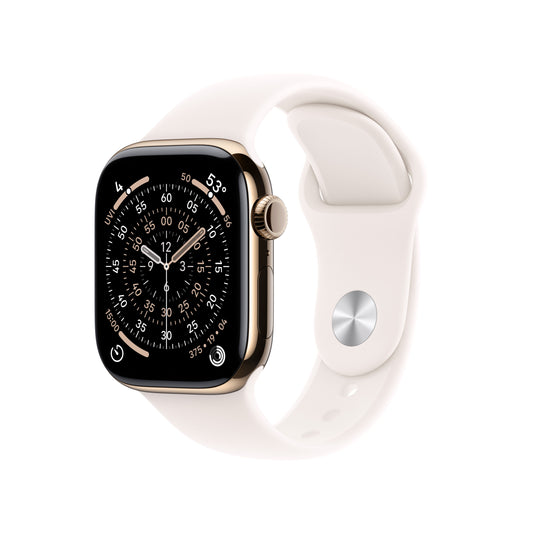 Apple Watch Series 11 GPS + Cellular 42mm arany titántok, lágy rózsaszín sportszíj - M/L - iSTYLE HU