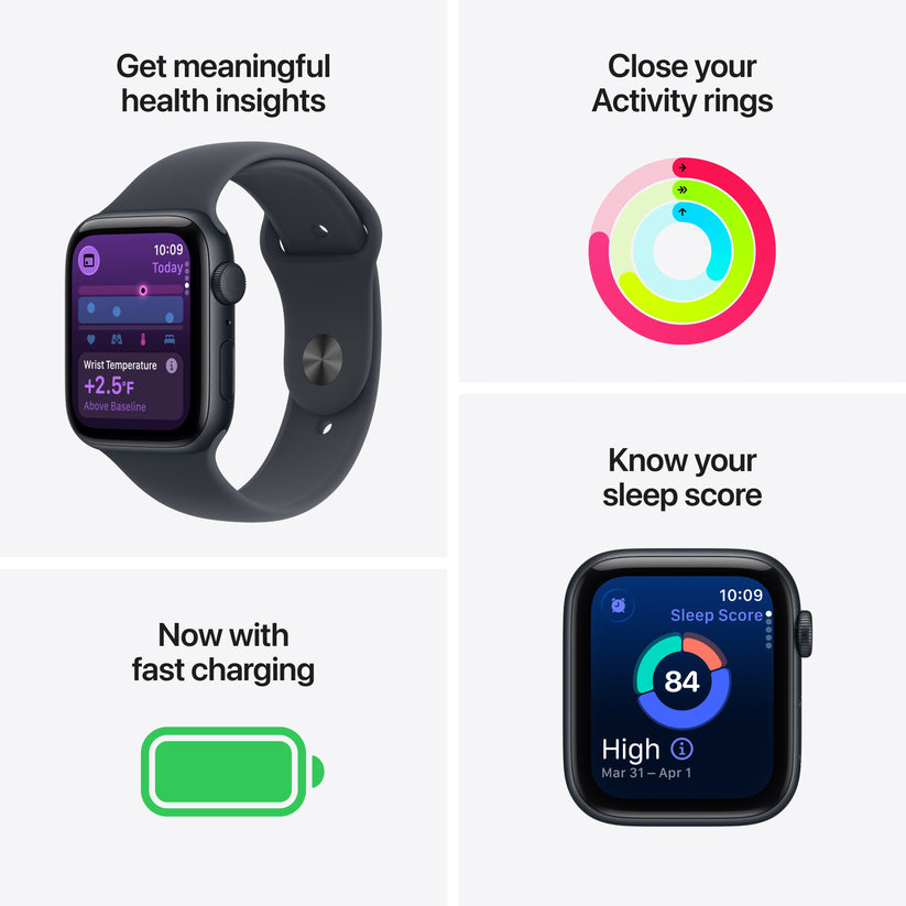 Apple Watch SE 3 GPS 44mm éjfekete alumíniumtok, éjfekete sportszíj - M/L - iSTYLE HU