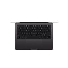 14 hüvelykes MacBook Pro: Apple M5 chip 10 magos CPU-val és 10 magos GPU-val, 512GB SSD, 32GB RAM, Nanotexturált kijelző, Hálózati adapter nélkül, Háttér-világítású Magic Keyboard Touch ID‑val – nemzetközi angol - asztrofekete CTO