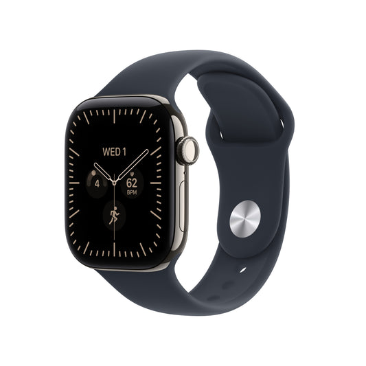Apple Watch Series 12 GPS + Cellular 42mm Natural Titanium Case with Navy Blue Sport Band - M/L - iSTYLE.hu