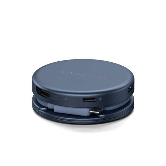 Satechi – OntheGo 5-in-1 Multiport Adapter (1x HDMI 4K 60Hz, 1x USB-C 5 Gbps-ig, 1x USB-A 3.0 5 Gbps-ig, 1xUSB-C PD60W, 1x SD kártya olvasó) - Indigo