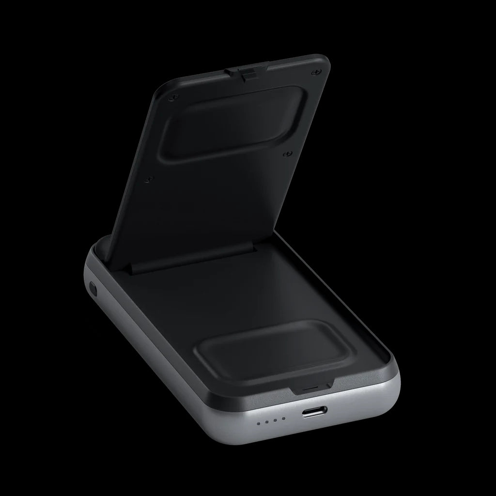 Satechi Duo Wireless Charger Power Bank Stand 10000 mAh Stand (Powerbank based for iPhone & Airpods) - Space Grey - iSTYLE HU