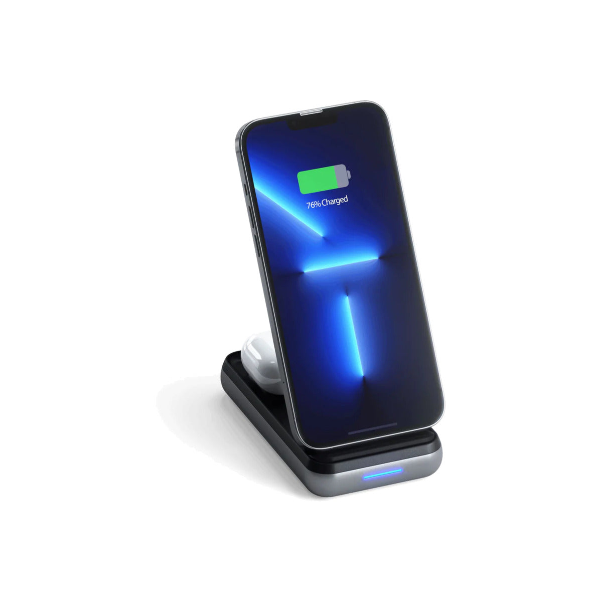 Satechi Duo Wireless Charger Power Bank Stand 10000 mAh Stand (Powerbank based for iPhone & Airpods) - Space Grey - iSTYLE HU