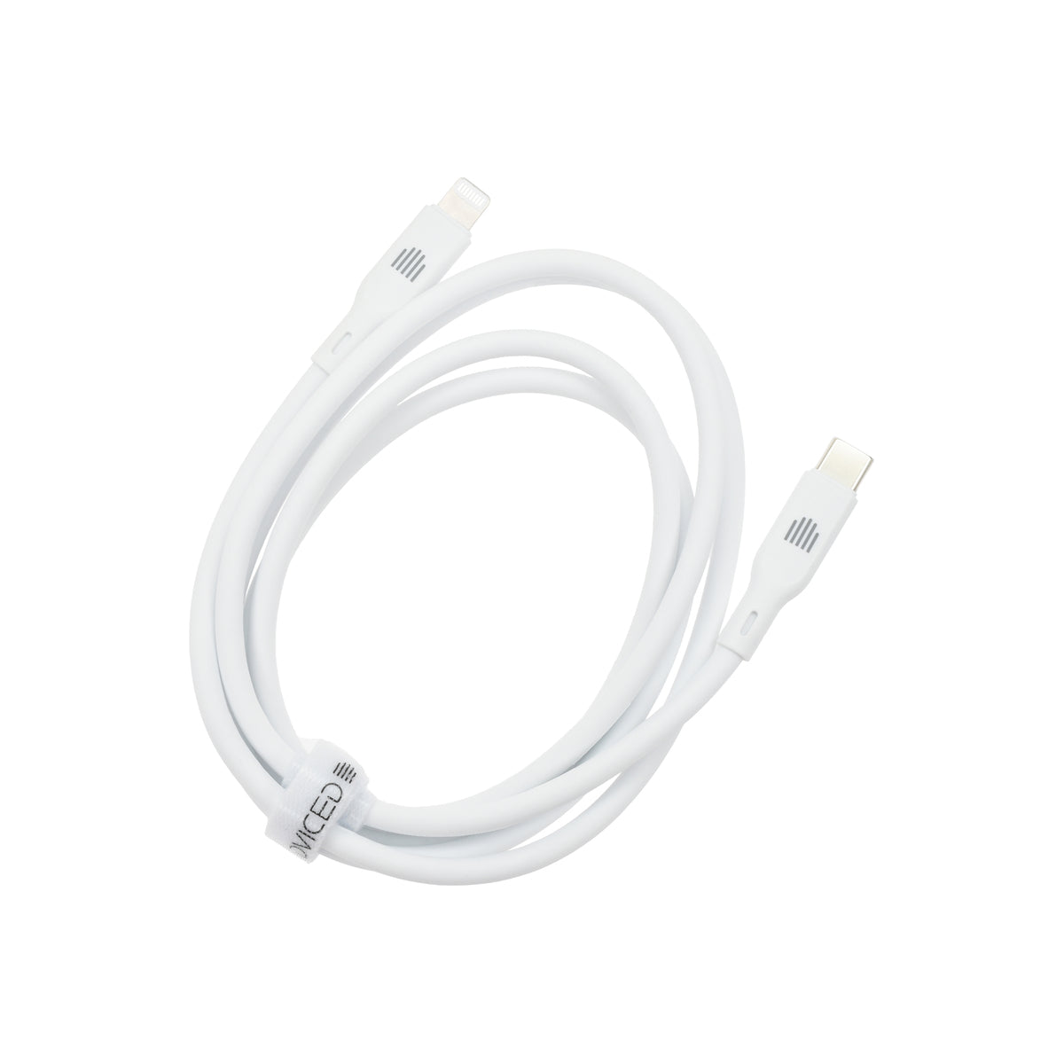 Dviced – USB-C - Lightning szilikon kábel, 1,25 m - fehér - iSTYLE HU