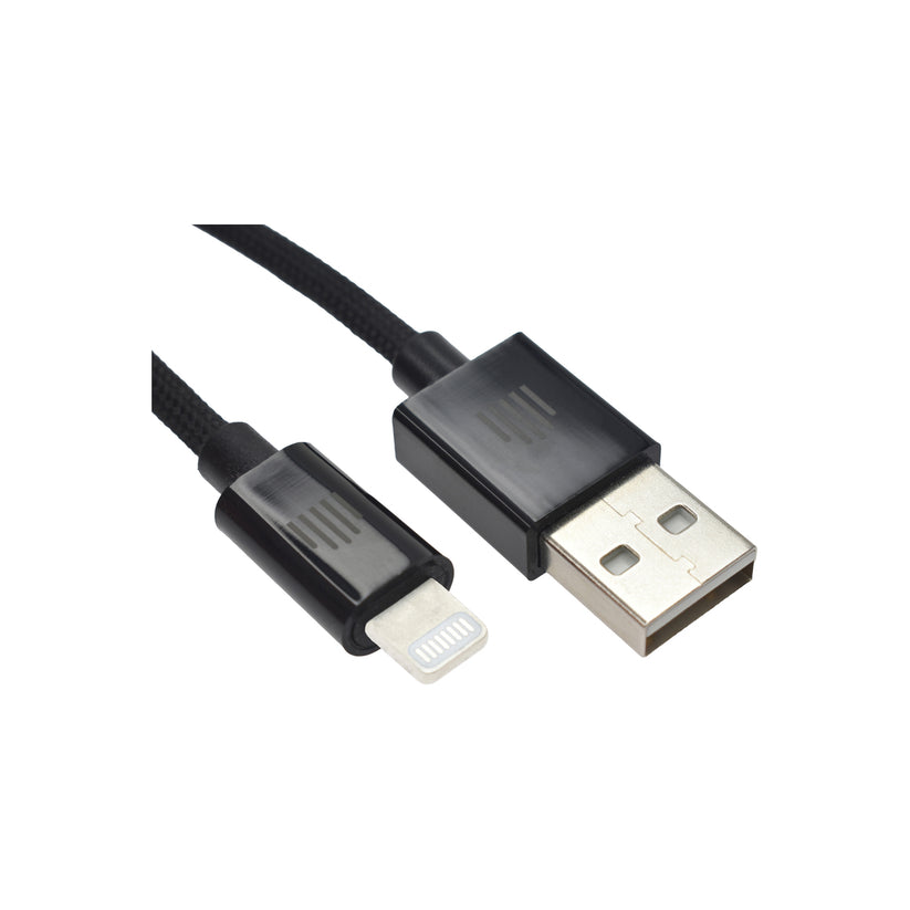 Dviced – USB-A - Lightning szőtt borítású töltőkábel, 0,25 m - fekete - iSTYLE HU