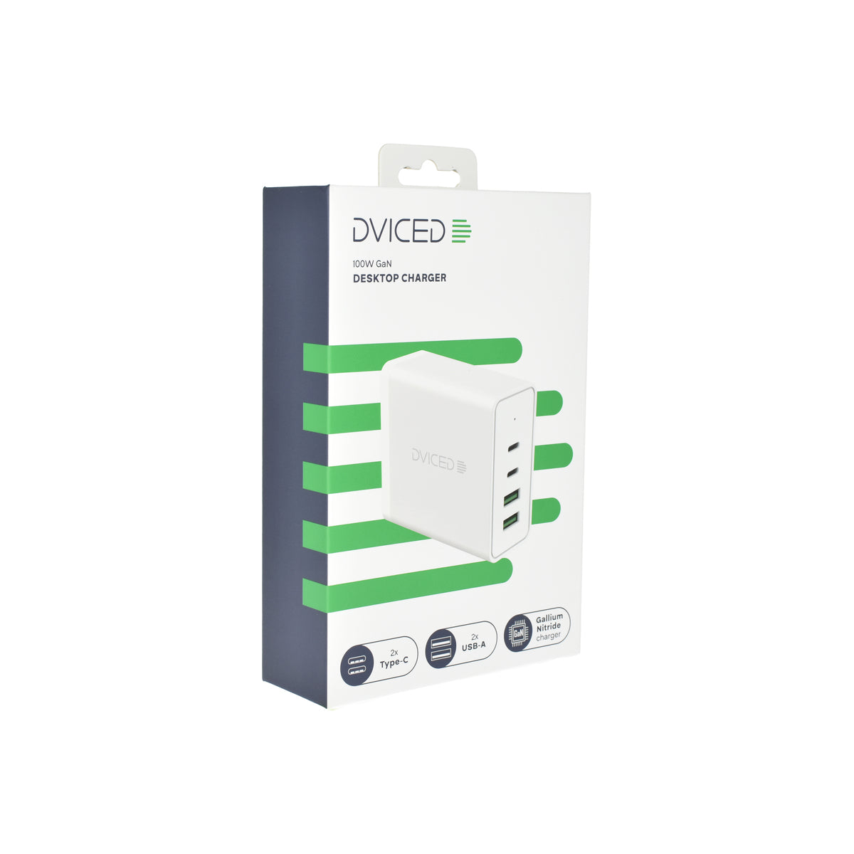 Dviced – Asztali töltő 100W GaN 2xUSB-C + 2xUSB-A - fehér - iSTYLE HU