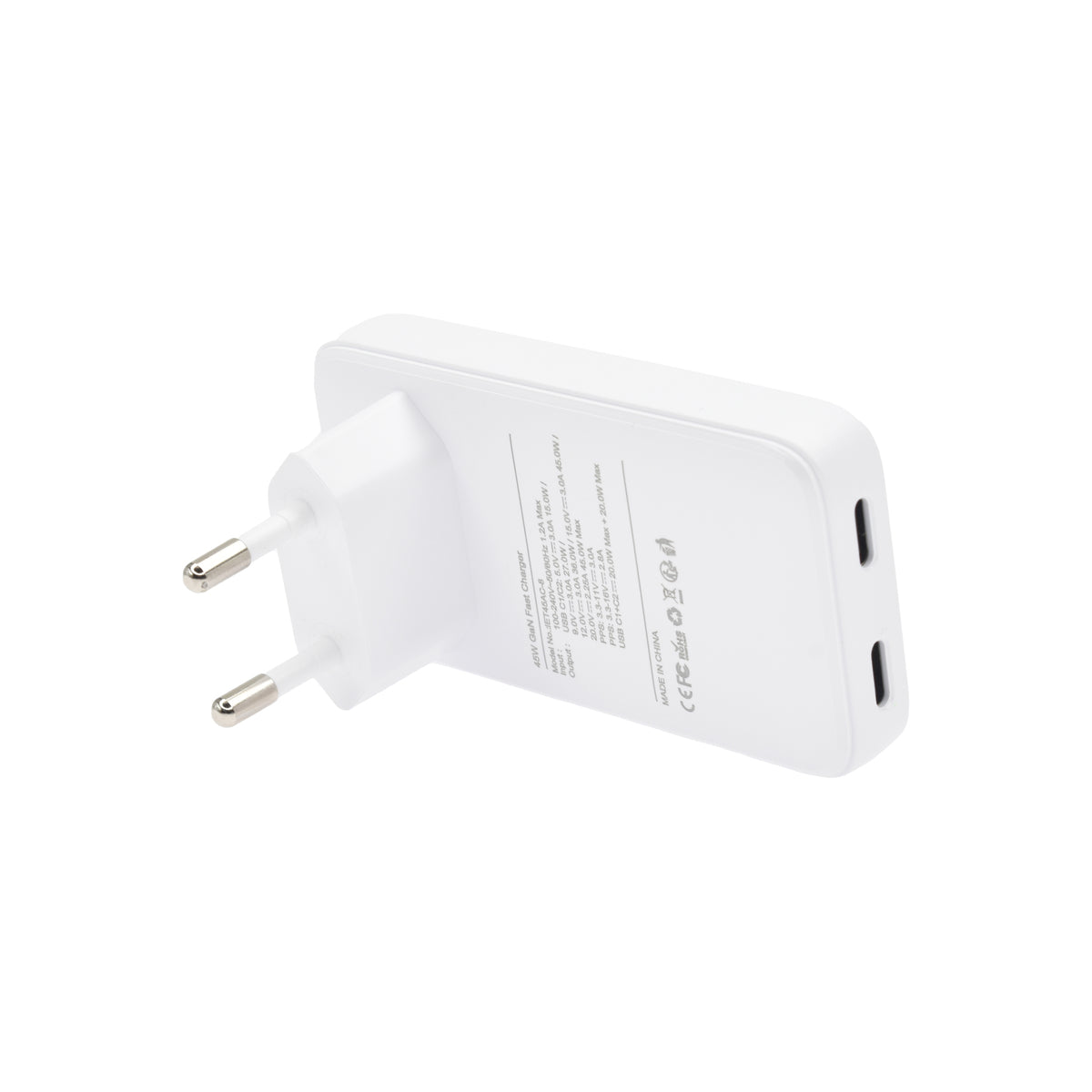 Dviced – Hálózati töltő 45W GaN - 2 db USB-C - fehér - iSTYLE HU