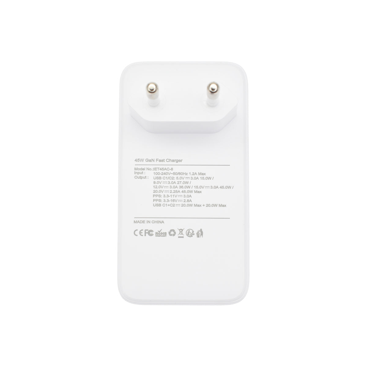 Dviced – Hálózati töltő 45W GaN - 2 db USB-C - fehér - iSTYLE HU