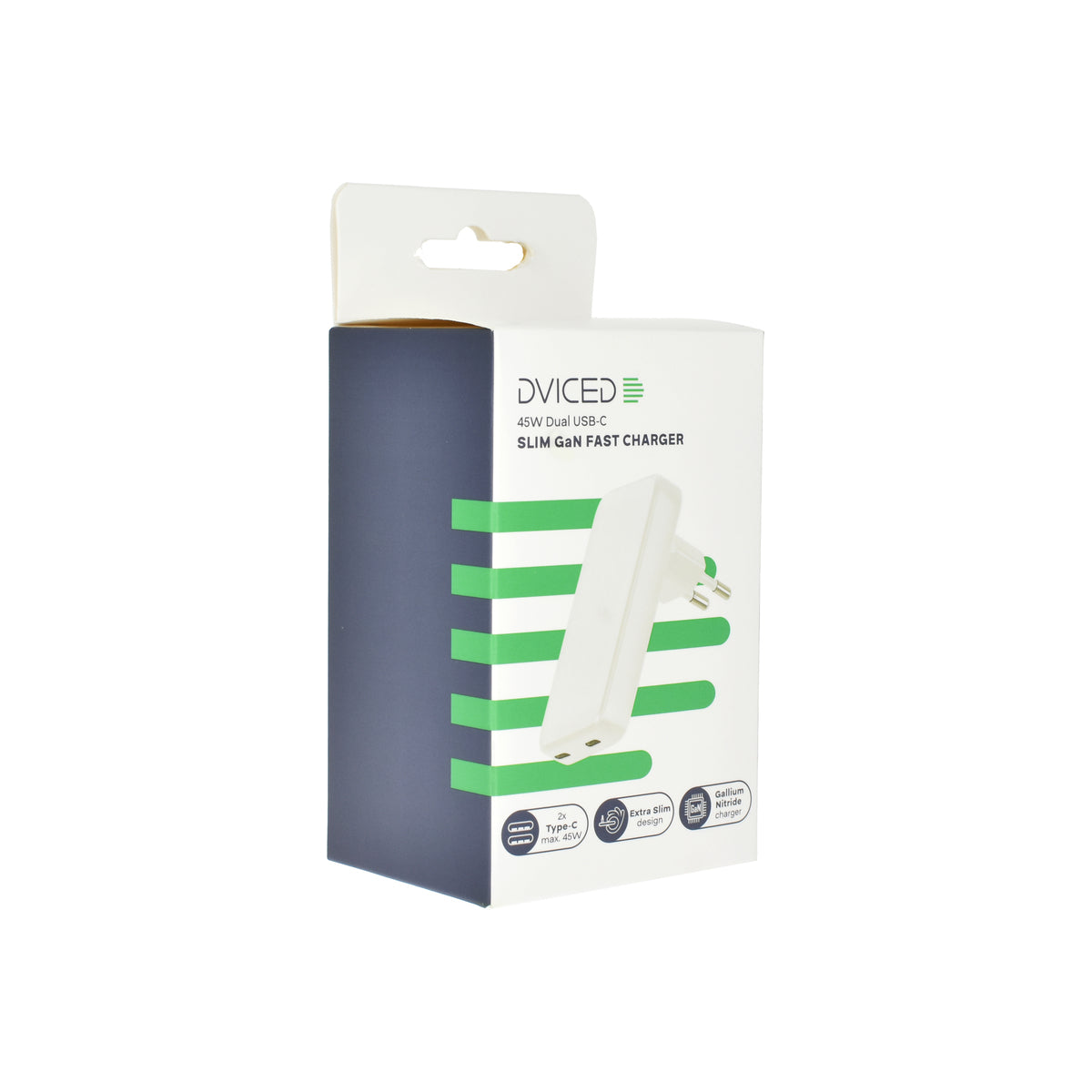 Dviced – Hálózati töltő 45W GaN - 2 db USB-C - fehér - iSTYLE HU
