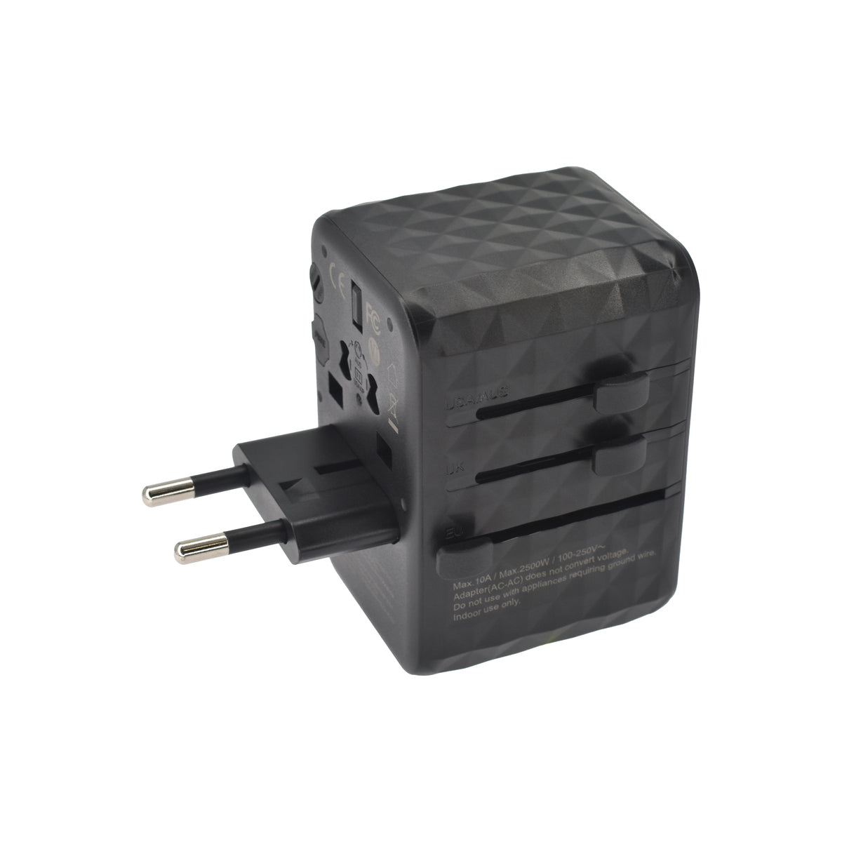 Dviced – Univerzális utazási adapter 65W GaN - UK, Európa, USA, Ausztrália - fekete - iSTYLE HU