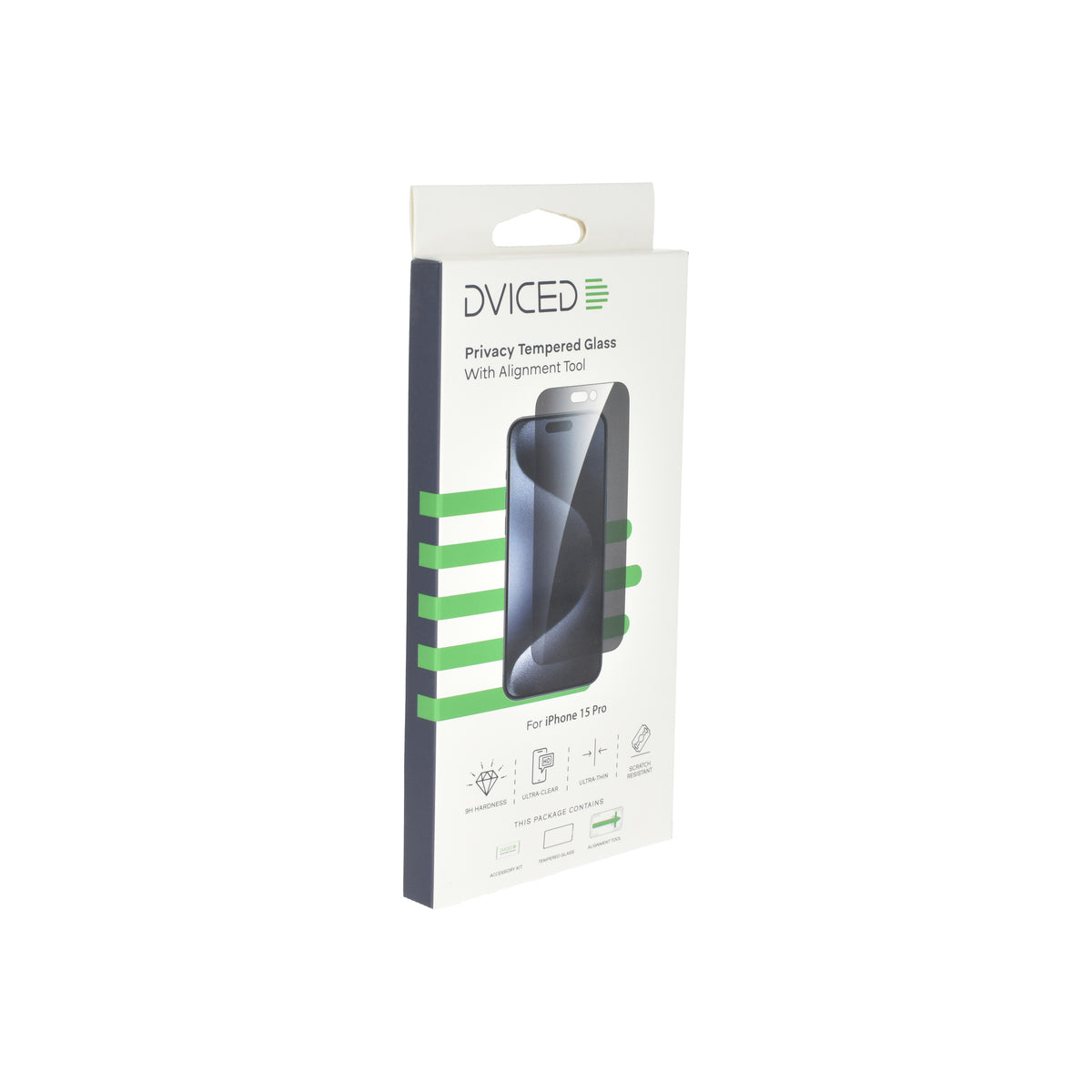 Dviced – iPhone 15 Pro képernyővédő üvegfólia (0.3 mm, 9H, betekintés védelem) - applikátorral - iSTYLE HU