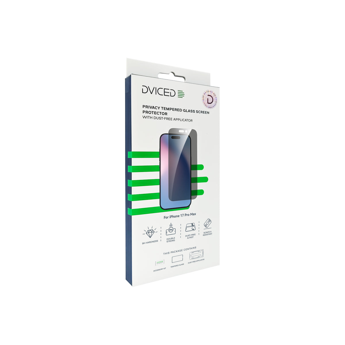 Dviced Betekintésvédett edzett kijelzővédő üvegfólia pormentes applikátorral - iPhone 17 Pro Max - iSTYLE HU