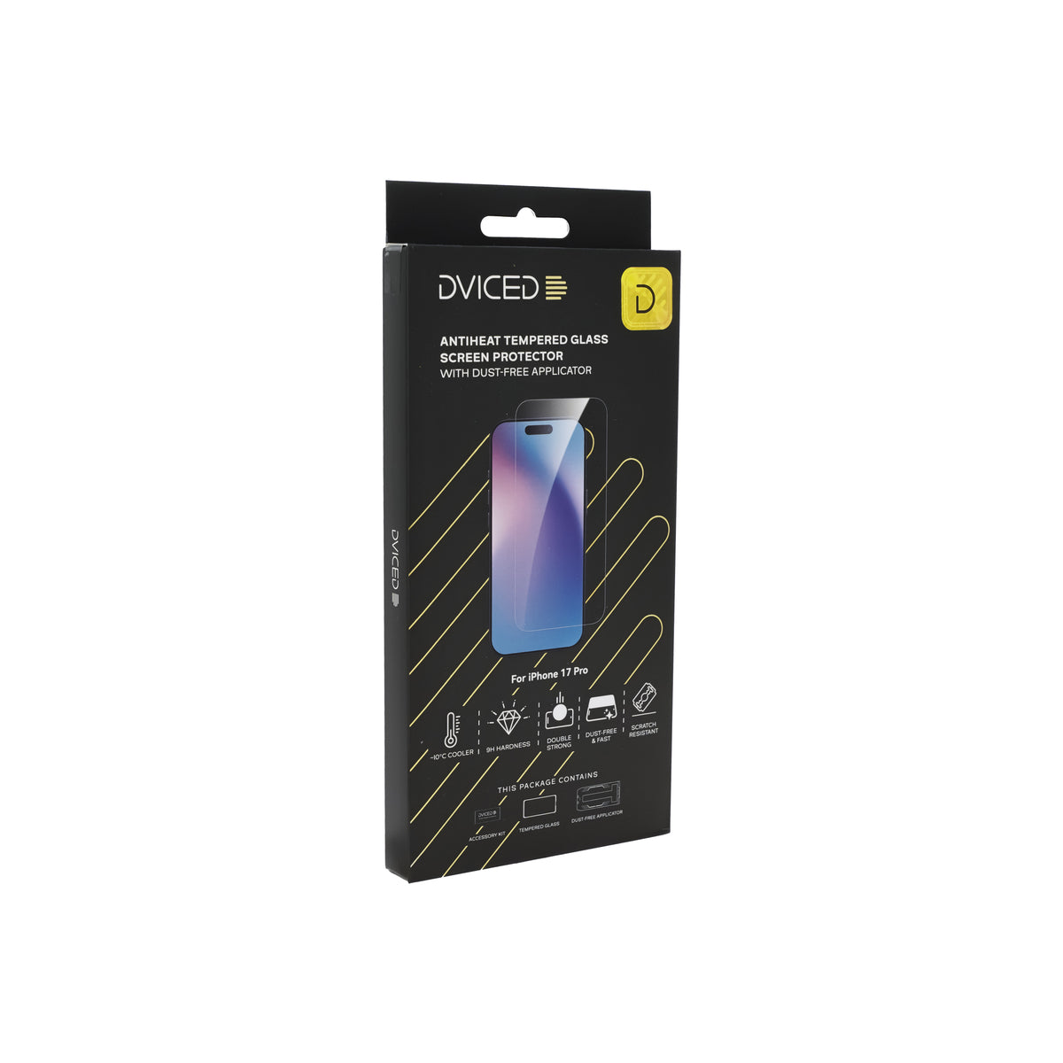 Dviced AntiHeat edzett kijelzővédő üvegfólia pormentes applikátorral - iPhone 17 Pro - iSTYLE HU