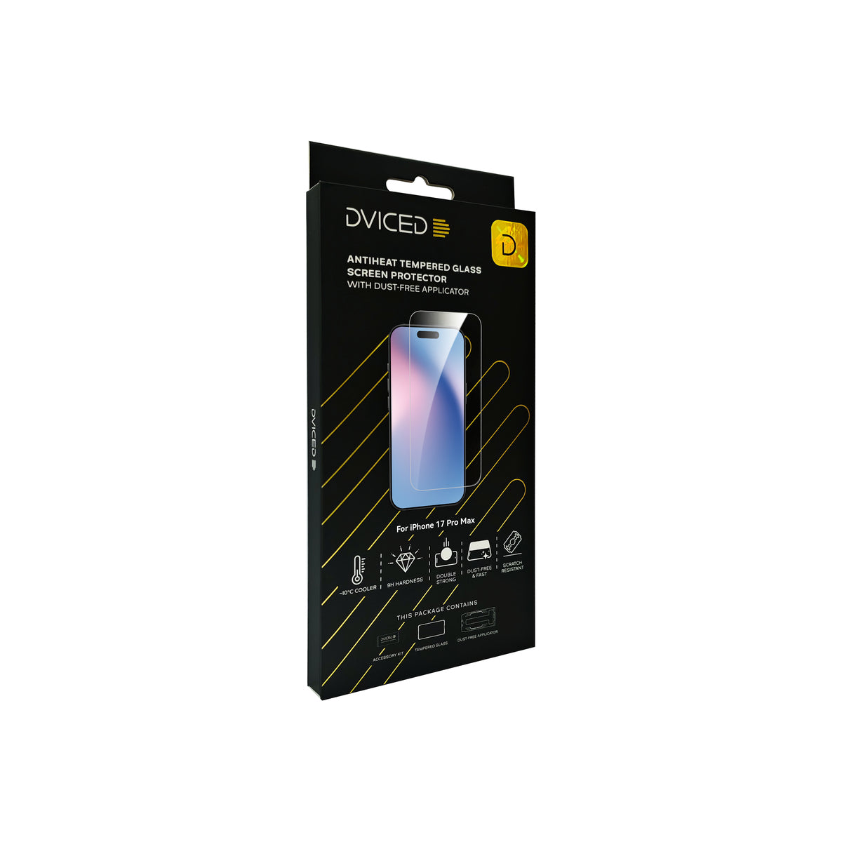 Dviced AntiHeat edzett kijelzővédő üvegfólia pormentes applikátorral - iPhone 17 Pro Max - iSTYLE HU