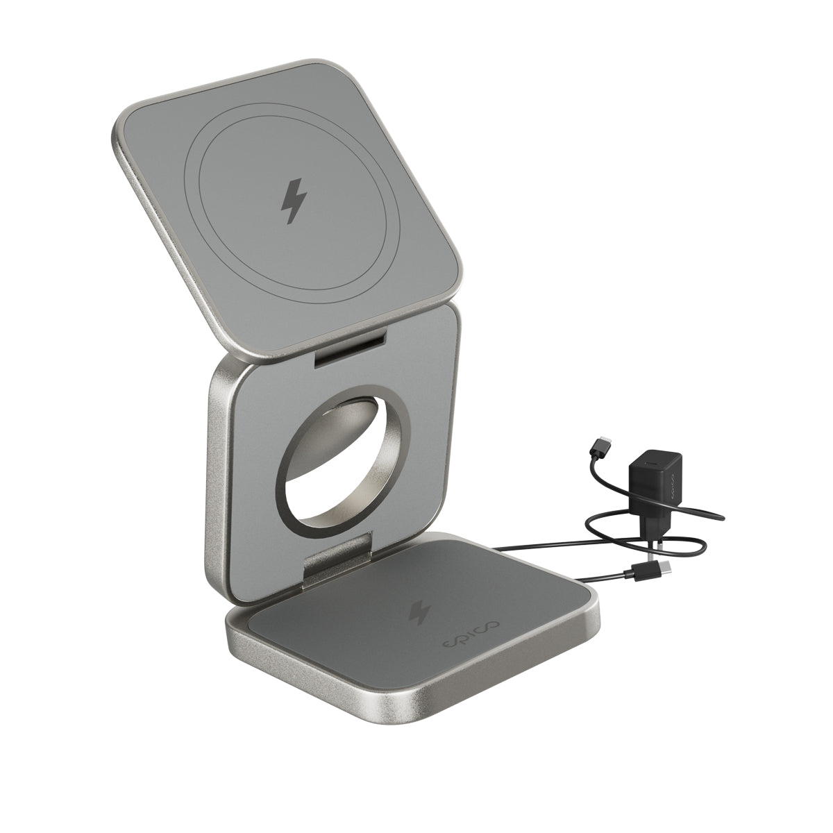 EPICO – UltraBase 3in1 Mag+ összecsukható vezeték nélküli töltőállomás - titán - iSTYLE HU
