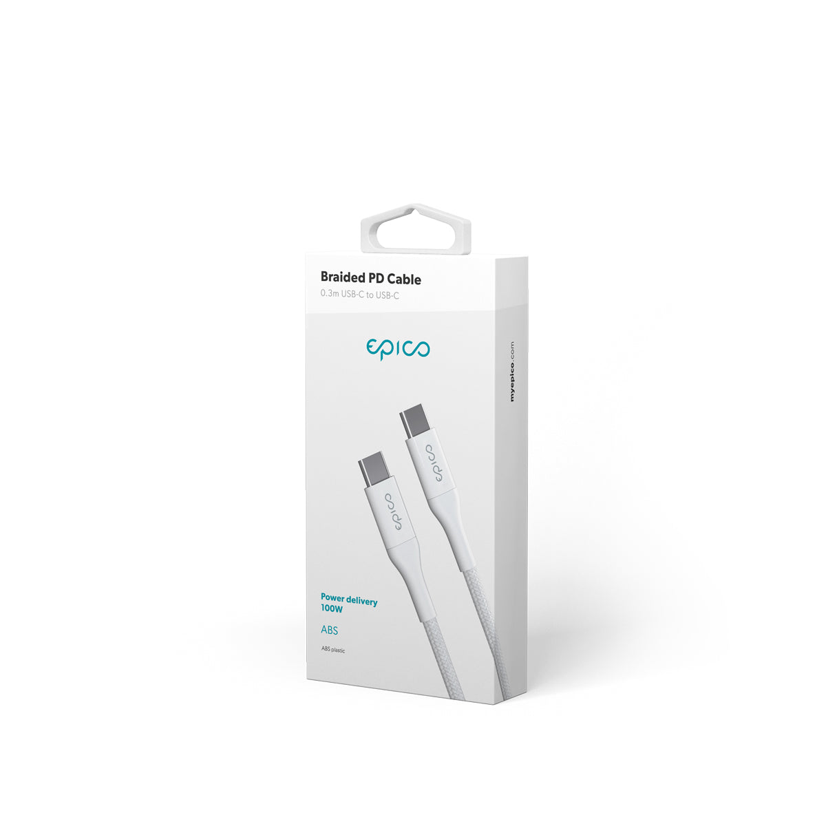 EPICO – USB-C szőtt borítású kábel (0.3 m) - Fehér - iSTYLE HU