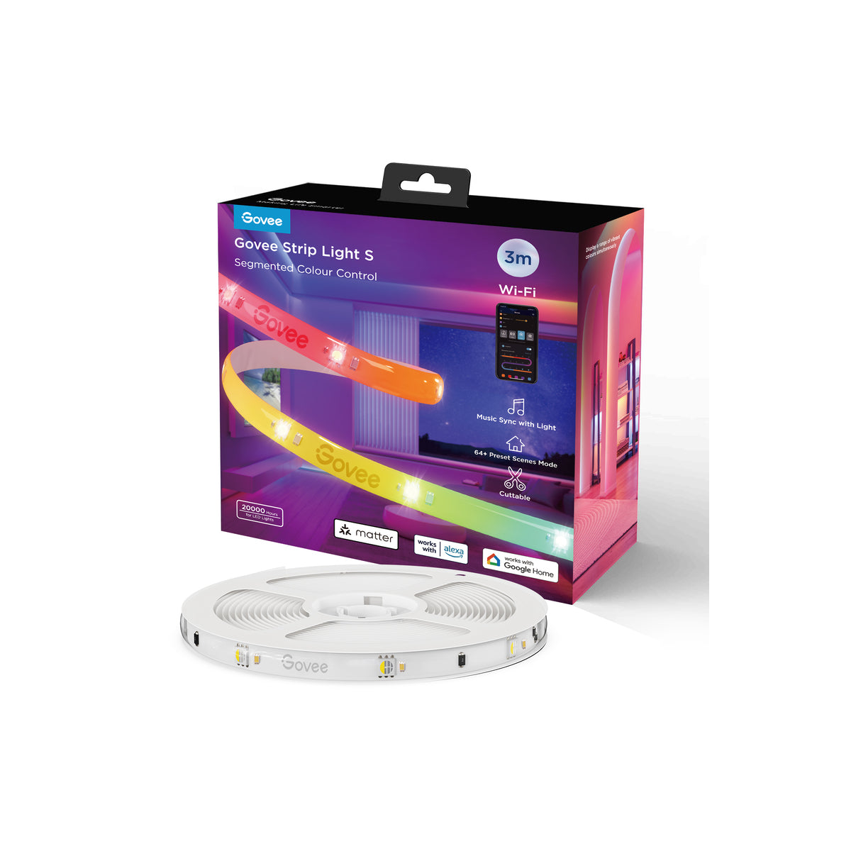 Govee — RGBIC Wi-Fi + Bluetooth LED szalag védőbevonattal - (3 méter) - iSTYLE HU