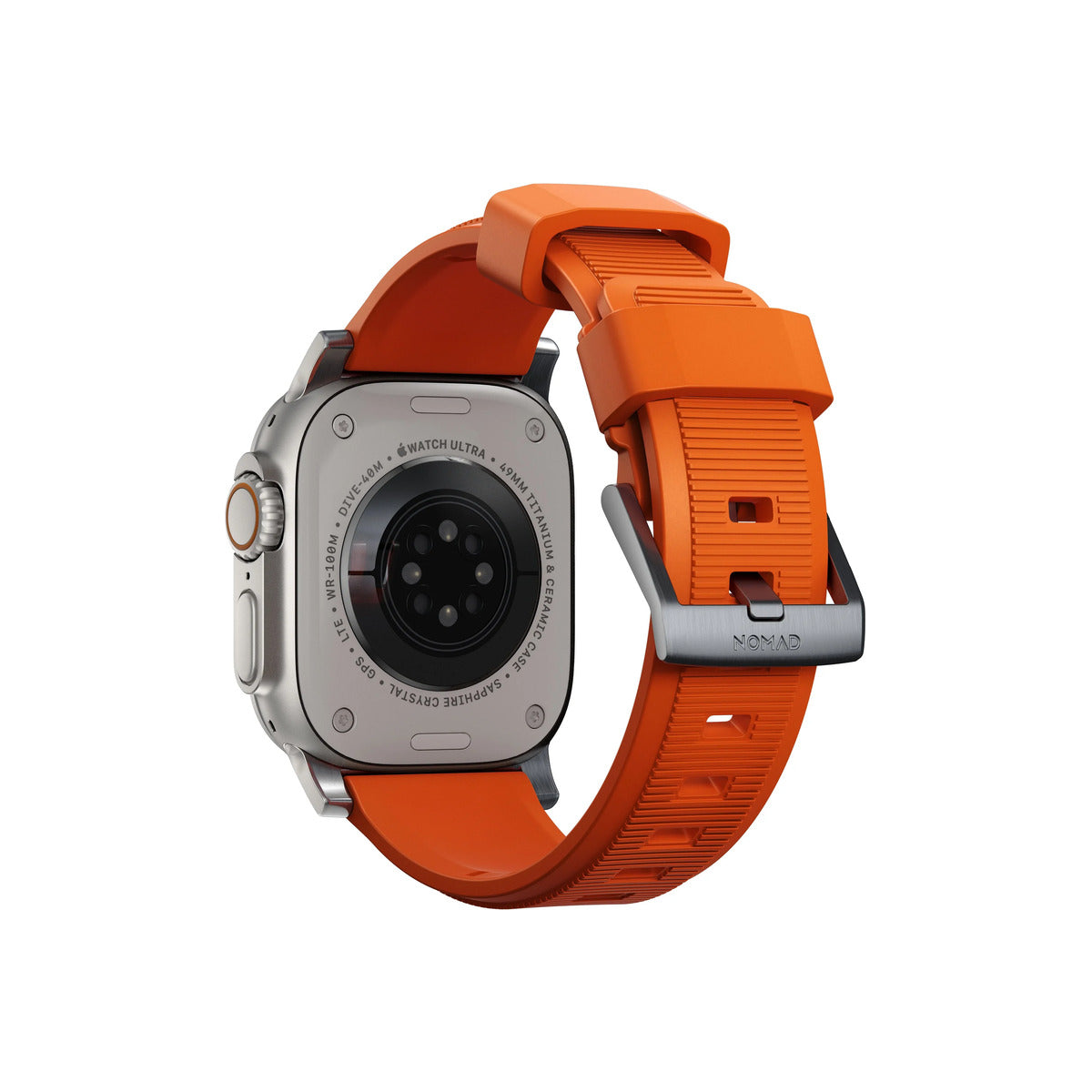 Nomad – Apple Watch Utlra Robosztus szíj ( 42/44/45/49 mm) - narancs/ezüst - iSTYLE HU