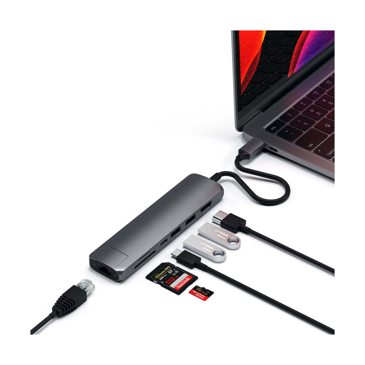 Satechi – Alumínium Slim USB-C Multiport adapter - Asztroszürke - iSTYLE HU