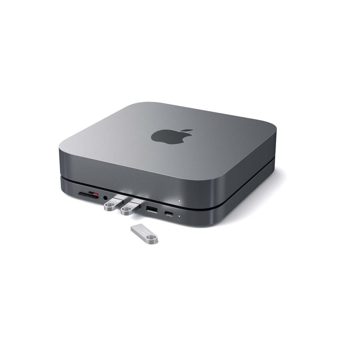 Satechi – Mac Mini Aluminium TYPE-C állvány és HUB - asztroszürke - iSTYLE HU