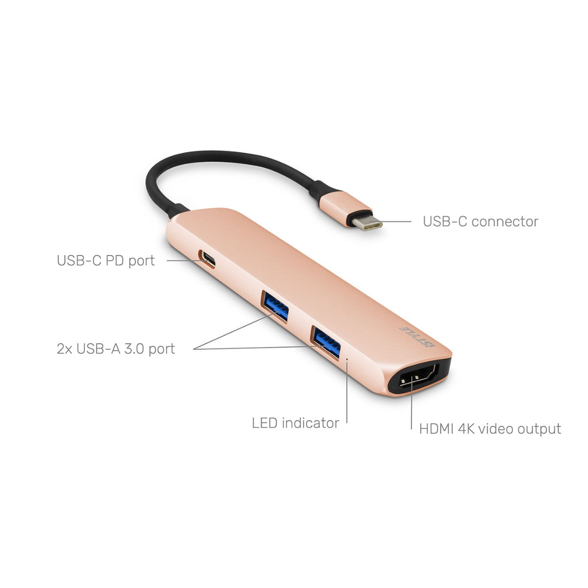 iSTYLE - USB Type-C HUB 4K HDMI - arany - iSTYLE HU