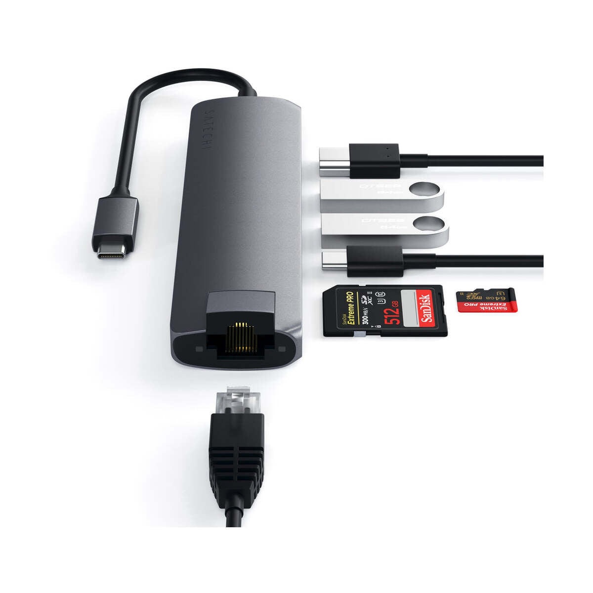 Satechi – Alumínium Slim USB-C Multiport adapter - Asztroszürke - iSTYLE HU