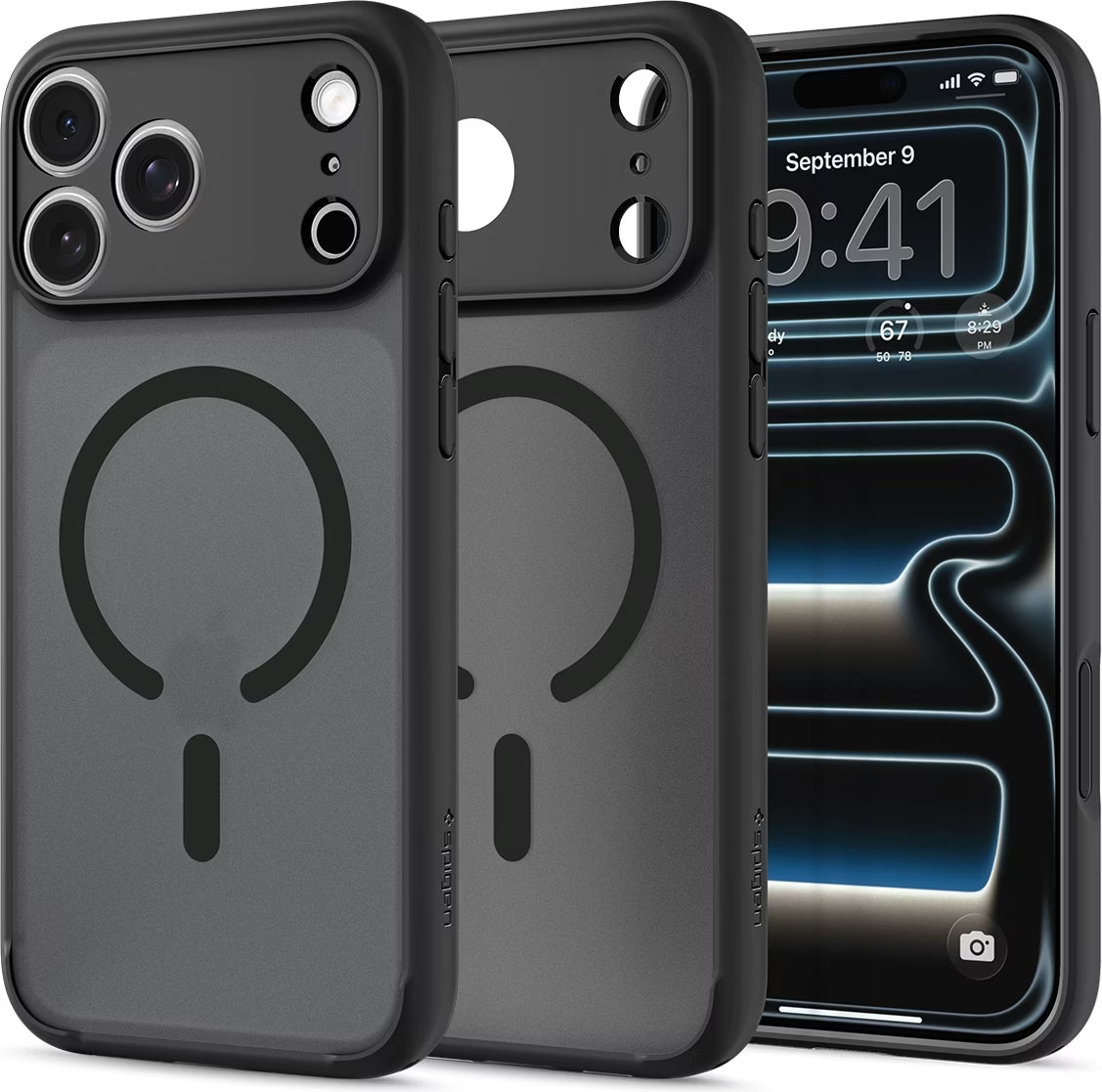 Spigen Ultra Hybrid MagSafe, fagyos fekete - iPhone 18 Pro/17 Pro