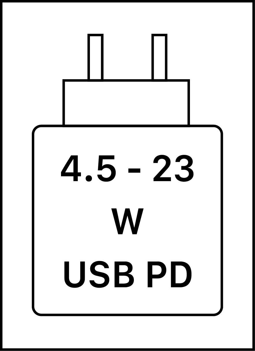 Ez az eszköz támogatja az USB PD gyorstöltést az USB Implementers Forum Power Delivery Specification 3.1-es verziójában meghatározottak szerint.