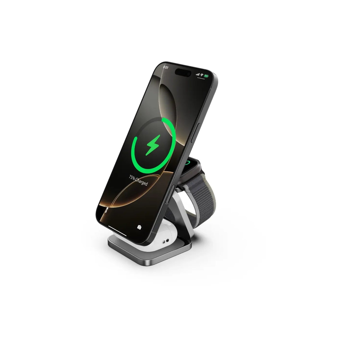 Cubenest Qi2.2 3in1 Magnetic Wireless charger SQ312 - szürke