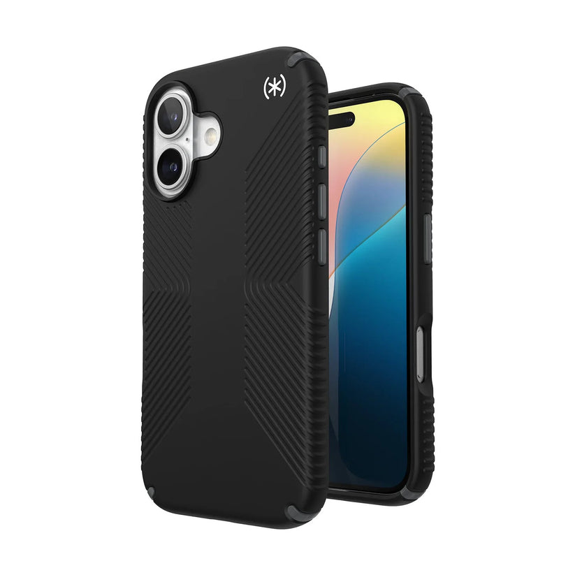 Speck Presidio Grip tok iPhone 16-hoz — Fekete/Palaszürke/Fehér - iSTYLE HU