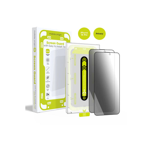 Mobile Origin – iPhone 16 Pro betekintésgátló kijelzővédő üveg applikátorral - (2 darab) - iSTYLE HU