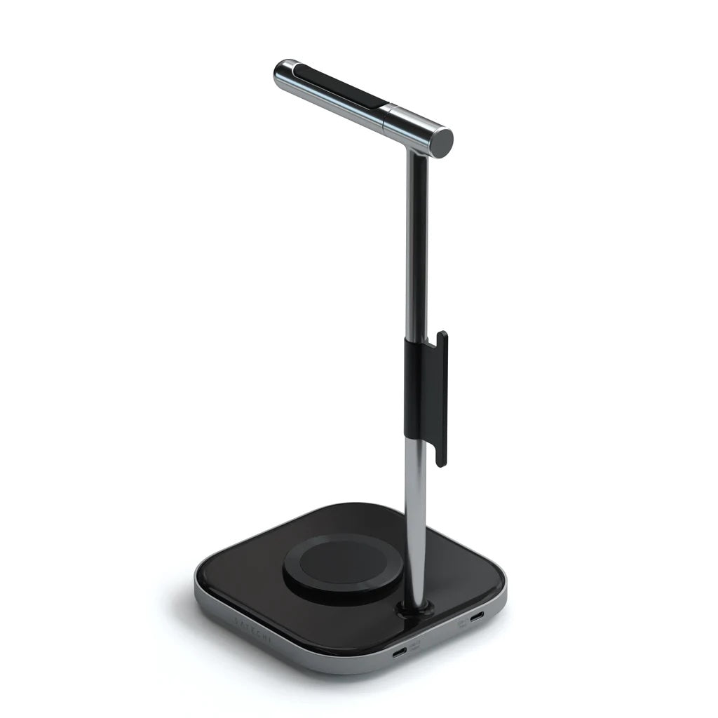 Satechi – 2-IN-1 Headphone Stand w Wireless Charger USB-C - asztroszürke - iSTYLE HU