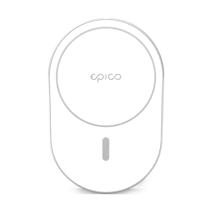 EPICO – Ellipse Vezetéknélküli autós töltő (MagSafe kompatibilis) 15W/10W/7,5W + 18W QC - Ezüst - iSTYLE HU