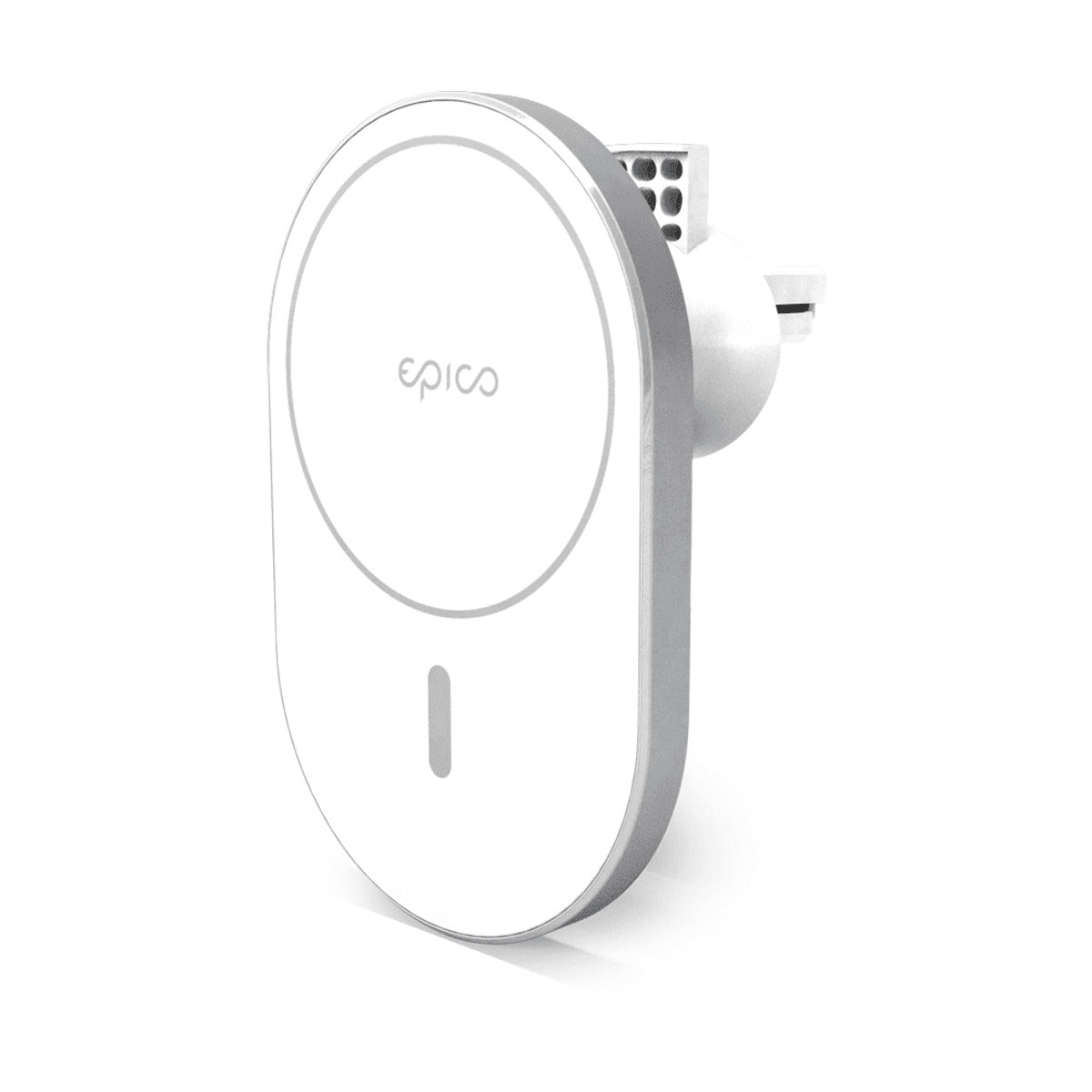 EPICO – Ellipse Vezetéknélküli autós töltő (MagSafe kompatibilis) 15W/10W/7,5W + 18W QC - Ezüst - iSTYLE HU