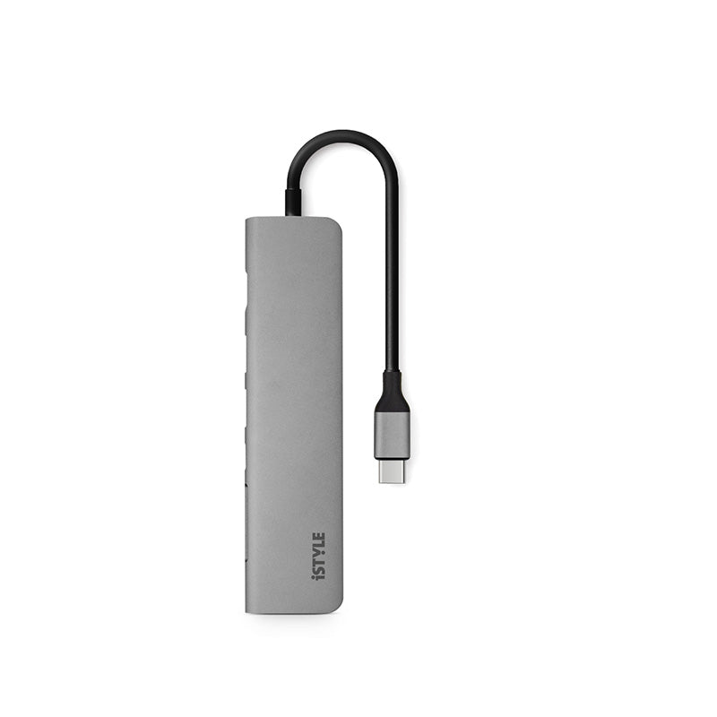 iStyle 7in1 Multimedia Hub 8K with USB-C connector - space gray - iSTYLE HU
