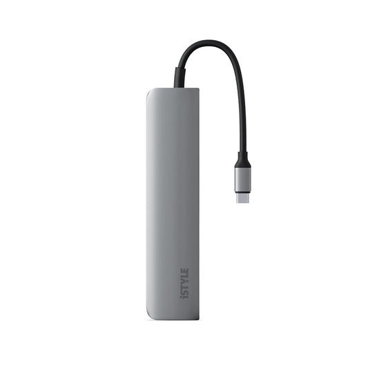 iStyle 6in1 Aluminium Hub 8K with USB-C connector - space gray - iSTYLE HU
