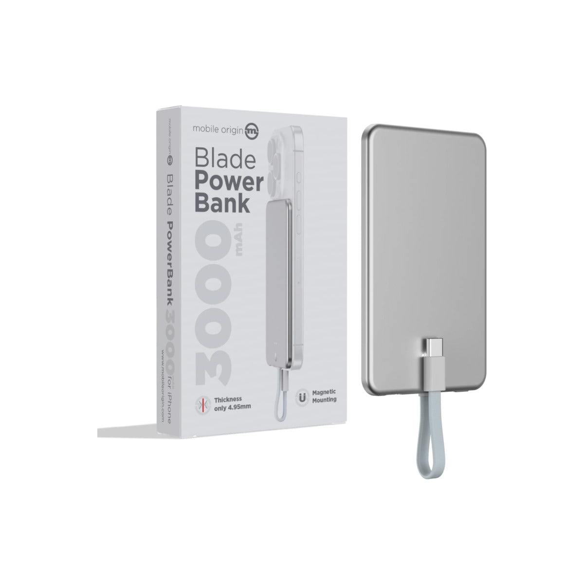 Mobile Origin – Blade PowerBank 3000mAh - ezüst - iSTYLE HU