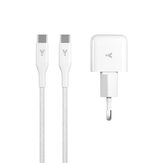 iSTYLE – 30 Wattos GaN töltő adapter és 1.2 m-es USB-C töltőkábel csomag - Fehér - iSTYLE HU