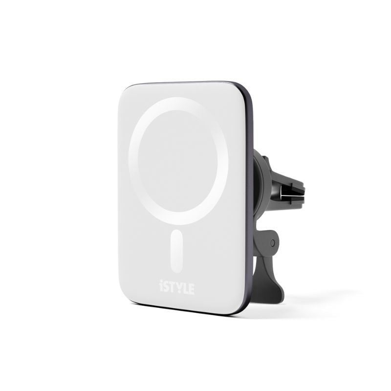 iSTYLE – Qi2 ultravékony autós töltő MagSafe kompatibilitással - ezüst/fehér - iSTYLE HU